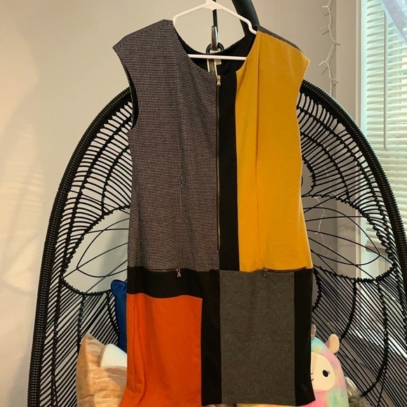 Vintage Fall Abstract Dress a - Picture 1 of 4